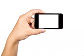 foto of phone  - Holding a support for camera and touch smart phone - JPG 