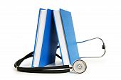 image of education  - Concept of medical education with book and stethoscope - JPG 