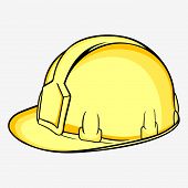 stock photo of construction  - Yellow construction hard helmet on white background - JPG 