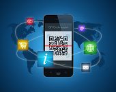 pic of information  - A smartphone showing a QR code reader - JPG 