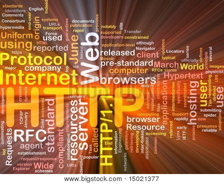 Picture or Photo of Software package box Word cloud concept illustration of web HTTP