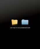 stock photo of mac  - say no to discrimination - JPG 