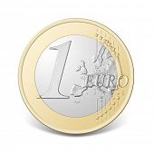 picture of currency  - One euro coin - JPG 