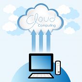 image of computer  - Cloud computing concept - JPG 
