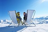 picture of france  - Couple at mountains in winter - JPG 
