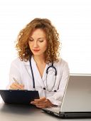 picture of medical doctors  - A female doctor at her workplace - JPG 