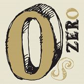 picture of zero  - naive 3D numerals - JPG 