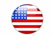 image of orb  - Inerface glassy orb button with United States flag - JPG 
