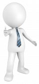 picture of toon  - 3D little human character The Boss showing thumbs up - JPG 