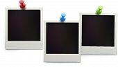 picture of  photo  - Vector illustration of three blank retro polaroid photo frames over white background - JPG 