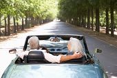 picture of sports  - Senior couple in sports car - JPG 