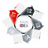 pic of objects  - Five directions arrows design template - JPG 