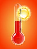 picture of illustration  - Thermometer with sun - JPG 