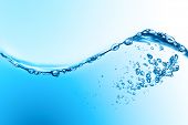 image of water  - abstract blue water background with bubbles - JPG 