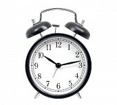 picture of clockface  - Classic alarm clock isolated on white - JPG 