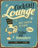 Vintage metal sign - Cocktail Lounge - Vector EPS10. Grunge effects can be easily removed for a bran