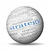 picture of strategy  - Strategy and management concept in word tag cloud on sphere - JPG 