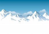 picture of nature  - drawing of vector snowcapped mountain range background.
Filetype: CS2 EPS - JPG 