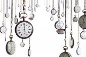 foto of watch  - Many pocket old style clocks on watch chain - JPG 
