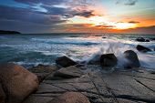 foto of rocks  - Beatiful sunset on the rocks - JPG 