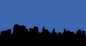 image of blue sky  - illustration of a city skyline - JPG 