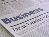 foto of newspaper  - heading of a newspaper business section - JPG 