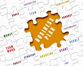 foto of puzzle  - Puzzle pieces with business terms written on them - JPG 