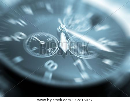 Picture or Photo of Close-up of face of wrist watch toned blue