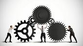 image of teamwork  - Concept of a teamwork with gear system - JPG 