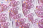 picture of investment  - many five hundred euro banknotes lie side by side - JPG 