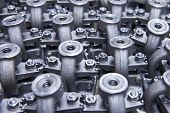 image of industrial  - Industrial background from part of assembled valves - JPG 