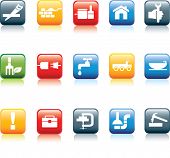 foto of construction  - construction and do it yourself detailed icon square color button set - JPG 
