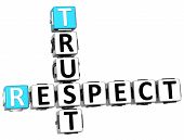 stock photo of respect  - 3D Respect Trust Crossword on white background - JPG 
