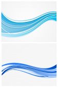 image of waves  - blue waves vector background - JPG 