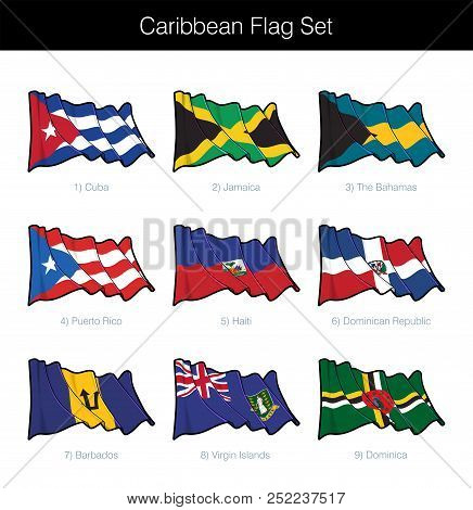 Poster: Caribbean Waving Flag Set The