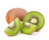 pic of segment  - Whole kiwi fruit and his segments isolated on white background cutout - JPG 