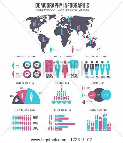 workflow teamwork creative people population vector business demographic infographic template