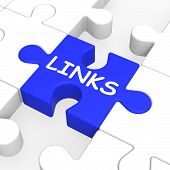 pic of linked  - Links Puzzle Showing Website Content And Search Engines - JPG 