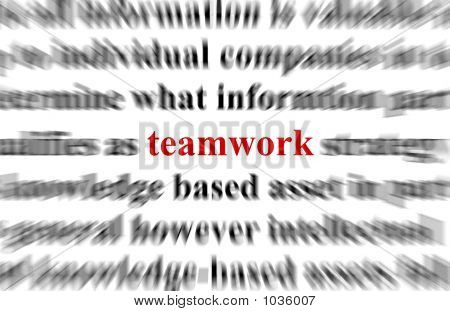 Picture or Photo of A conceptual image with the focus on the word teamwork