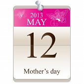 picture of objects  - Vector of mothers day 2013 on calendar - JPG 
