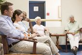 picture of wait  - People sat in medical waiting room - JPG 