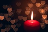 pic of quiet  - candle with hearts bokeh - JPG 
