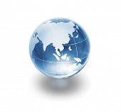 picture of longitude  - glass globe on white background - JPG 