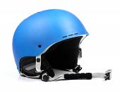 foto of sports  - blue sport helmet isolated on white background - JPG 
