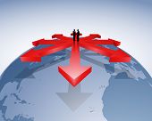 stock photo of handshake  - illustration of International business and distribution channels - JPG 