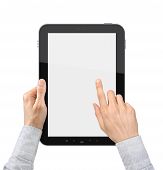 picture of businessmen  - Hands of a businessman working with a digital tablet - JPG 