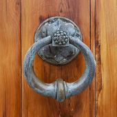 stock photo of bermuda  - Antique door pull or door knocker on the front cedar door of St - JPG 