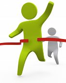 stock photo of competition  - Green sticky figure won the competition - JPG 