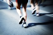 image of competition  - legs of marathon runners - JPG 