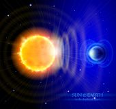 picture of earth  - Sun and Earth in the depths of space - JPG 